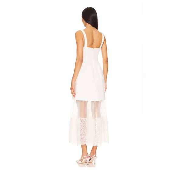 SIMKHAI Callan Bustier Midi Dress in Ivory - Picture 3 of 5